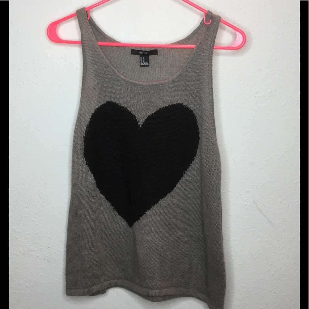 Forever 21 Heart Tank Top